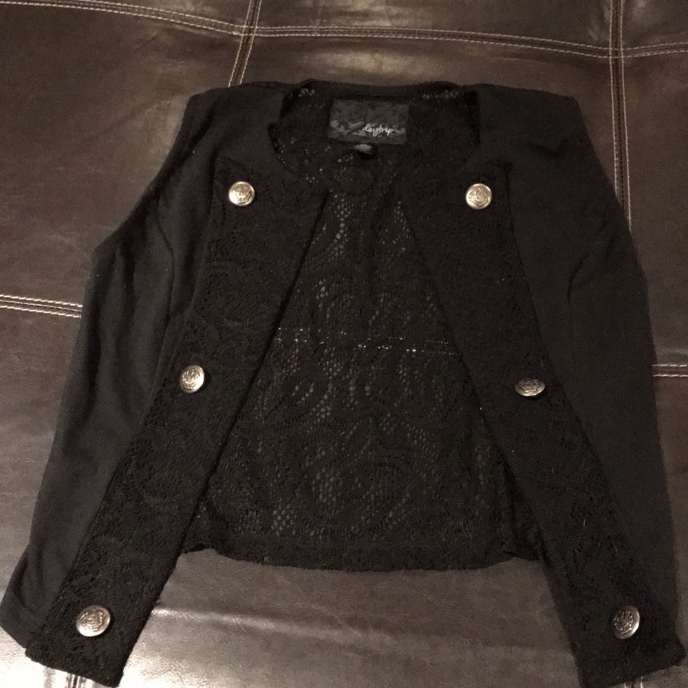 Black lace back vest